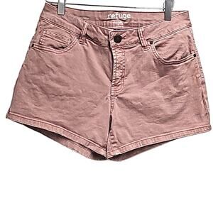 Refuge Womens Faded Pinkish Purple Short Shorts 5 Pocket Zip & Button Size 6